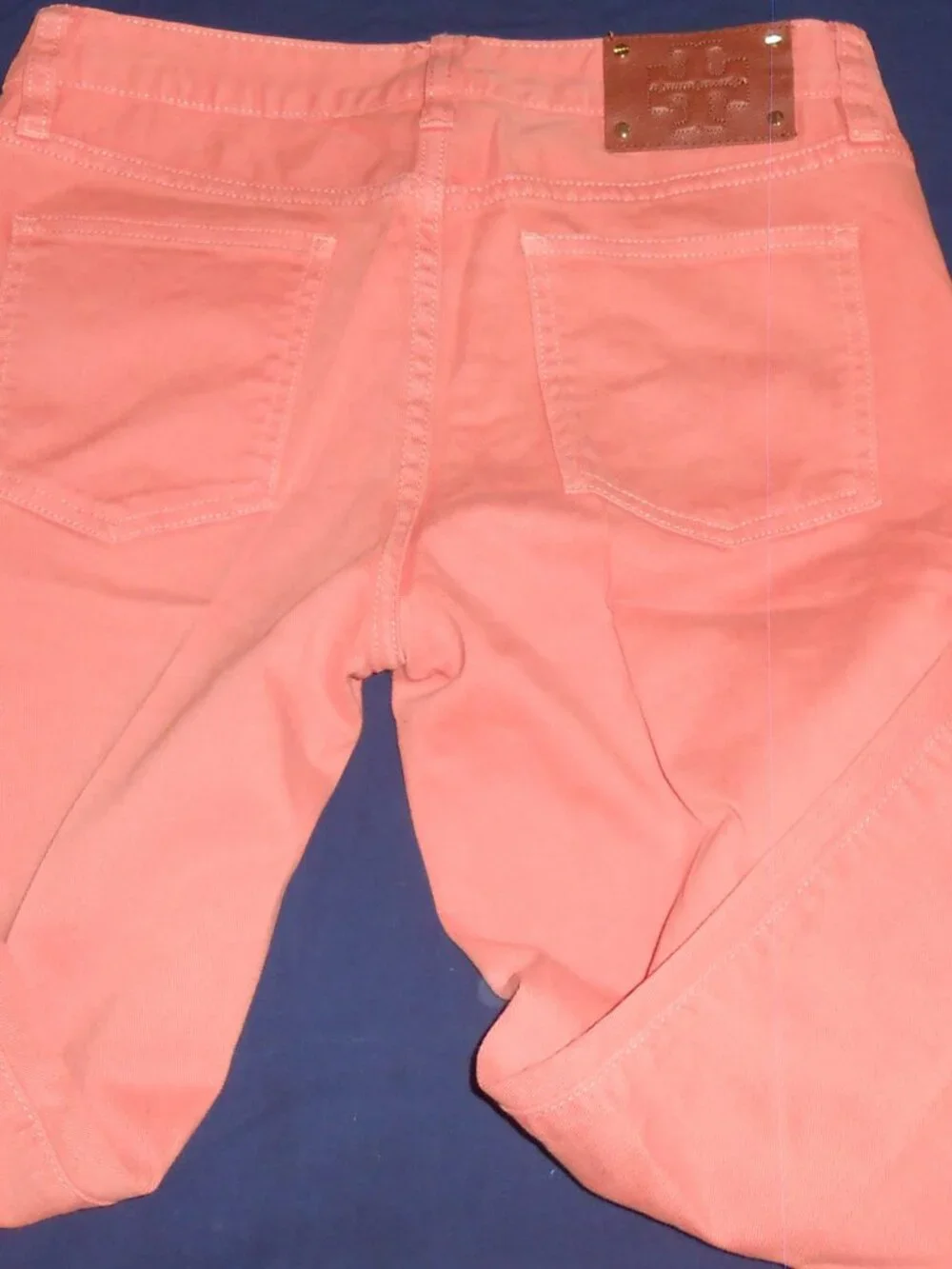 Tory Burch Cropped Skinny Jeans in orange color SZ 26 VGC
